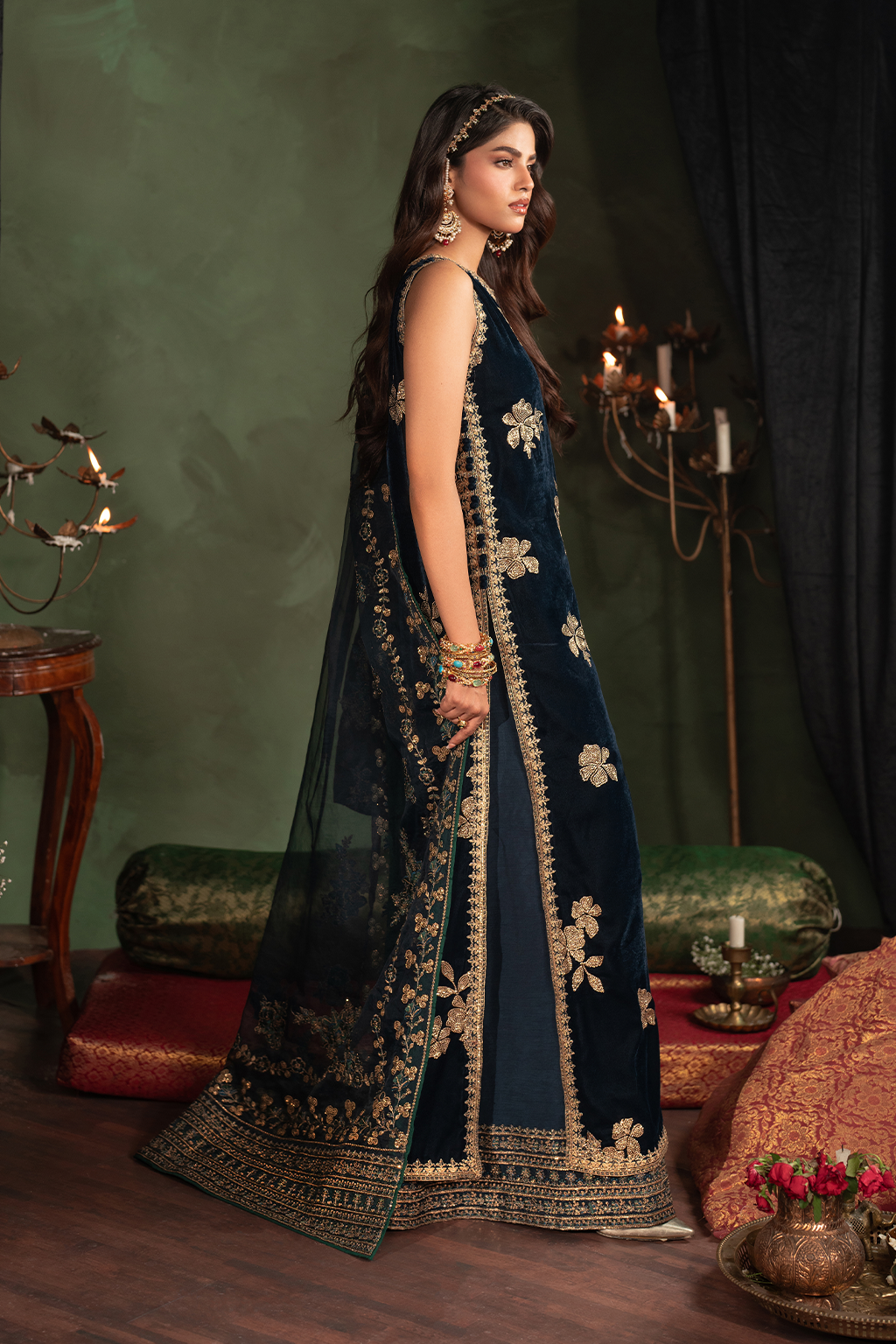 Iznik | Velvet 25 | IV-51 Embroidered Velvet - by Libasekhas UK - Registered Vendor of : Iznik - 100% Original Designer Dress