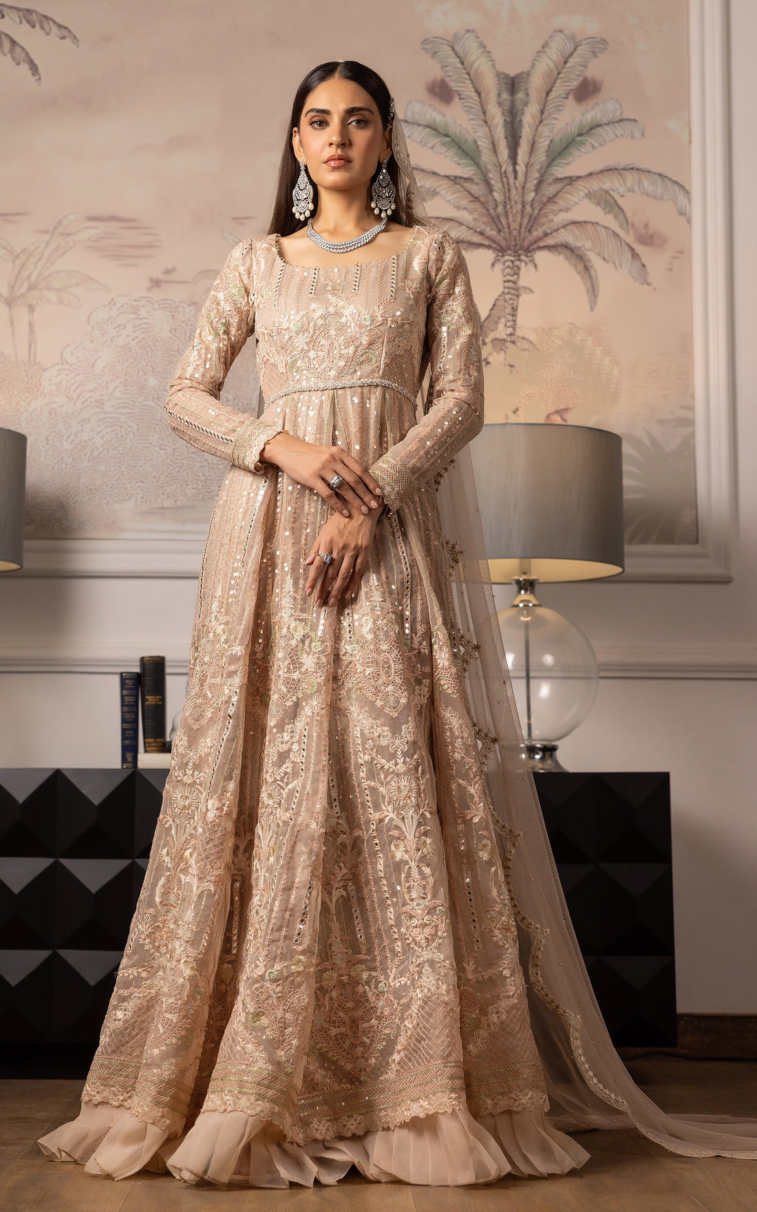 Threads and Motifs | Formal Dresses 25 | Embroidered Net Maxi - by Libasekhas UK - Registered Vendor of : Threads and Motifs - 100% Original Designer Dress