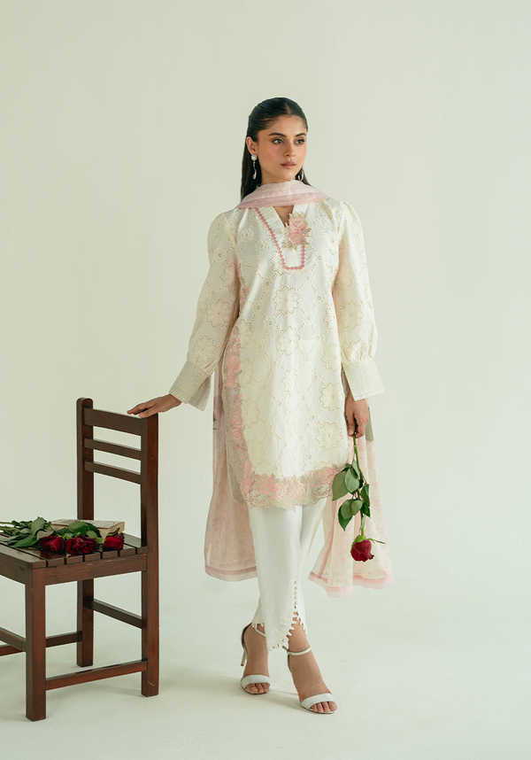 Zarqash | Whispers of Summer | IVORY POISE - by Libasekhas UK - Registered Vendor of : Zarqash - 100% Original Designer Dress