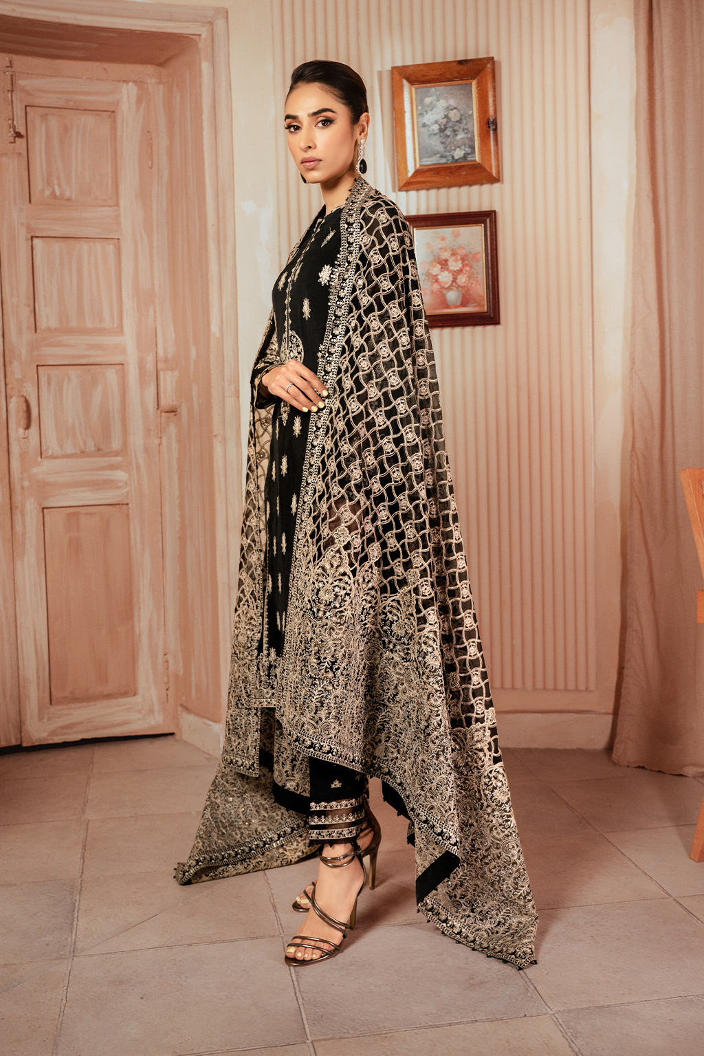 Iznik | Chiffon Kari | ICK-03 Embroidered Chiffon - by - Libasekhas UK - Registered Vendor of : Iznik - 100% Original Designer Dresss