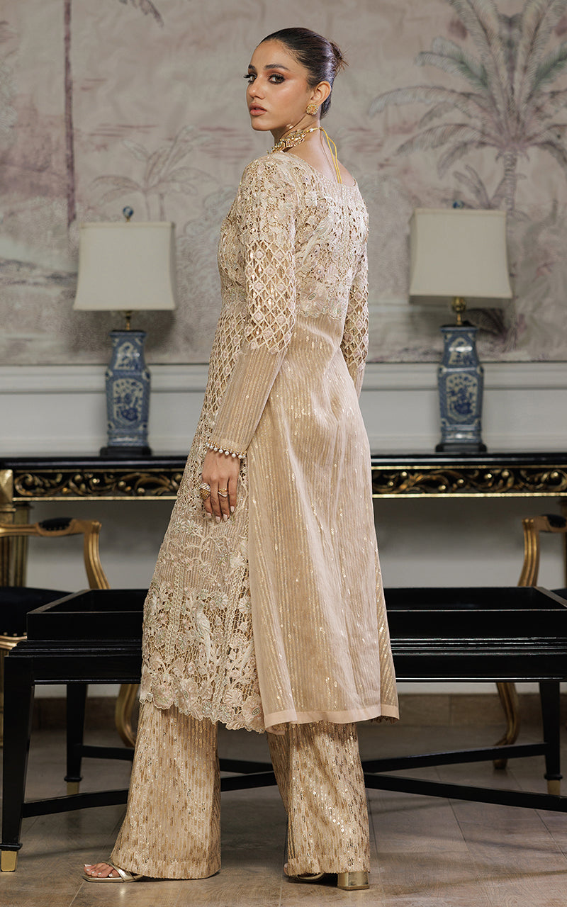Threads and Motifs | Formal Dresses 25 | Organza Embroidered Dress With Trouser - by Libasekhas UK - Registered Vendor of : Threads and Motifs - 100% Original Designer Dress