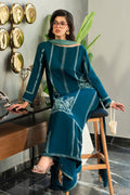 Fahad Hussayn | Lawn Banger | Midnight Teal - by - Libasekhas UK - Registered Vendor of : Erum Khan - 100% Original Designer Dresss