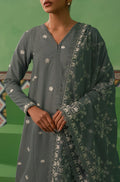 Cross Stitch | Mahiri Embroidered Collection | DUSTY GRANITE - by - Libasekhas UK - Registered Vendor of : Cross Stitch - 100% Original Designer Dresss