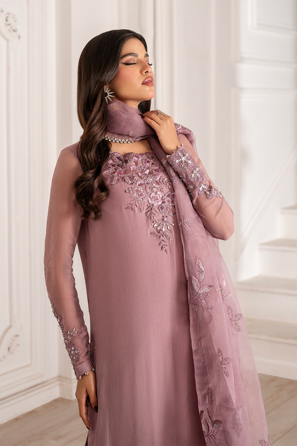 Iznik I Festive Formal I UE-418 Embroidered Chiffon - by Libasekhas UK - Registered Vendor of : Iznik - 100% Original Designer Dress