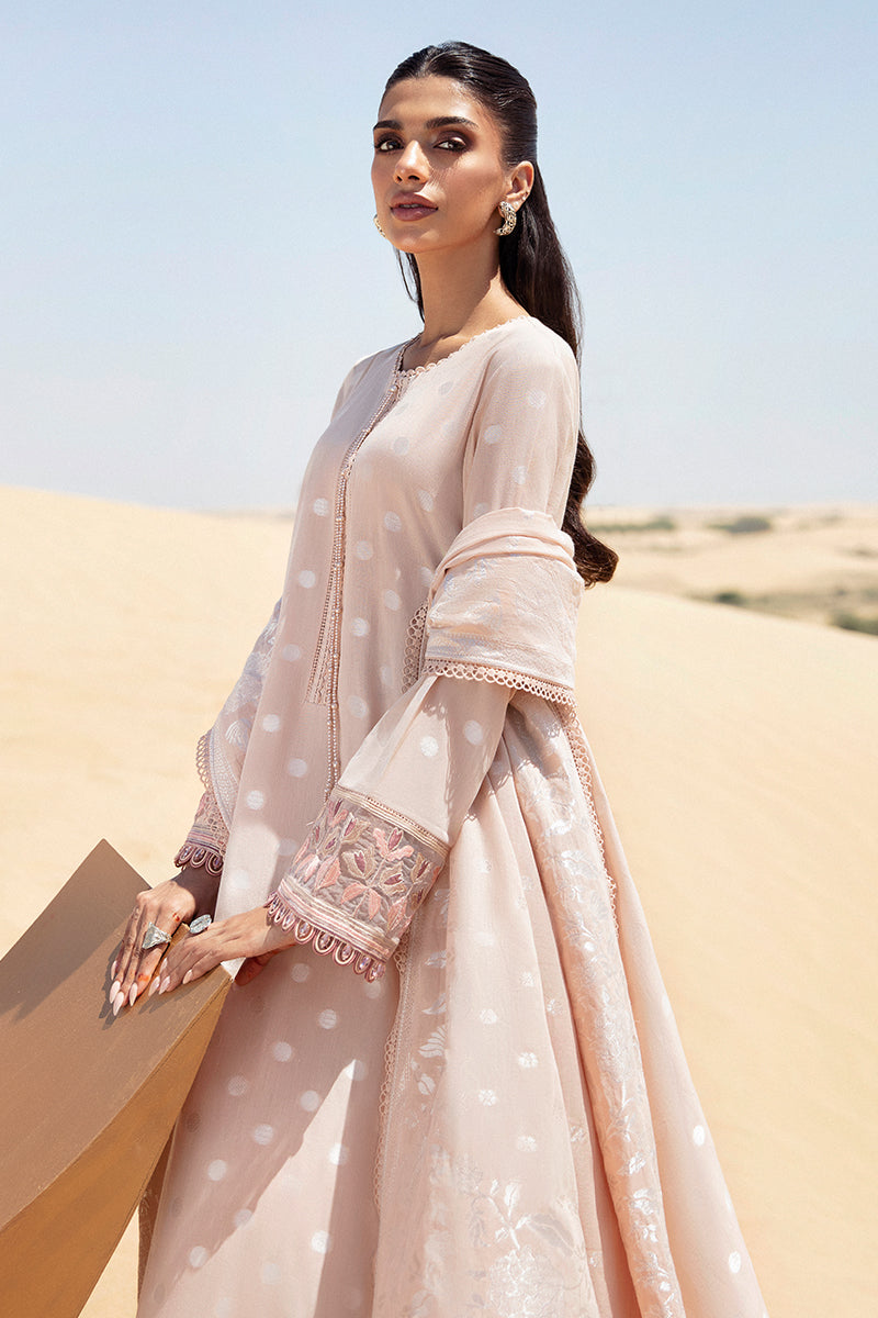 Cross Stitch | Eid Lawn 24 | DUSTY ROSE - by - Libasekhas UK - Registered Vendor of : Cross Stitch - 100% Original Designer Dresss