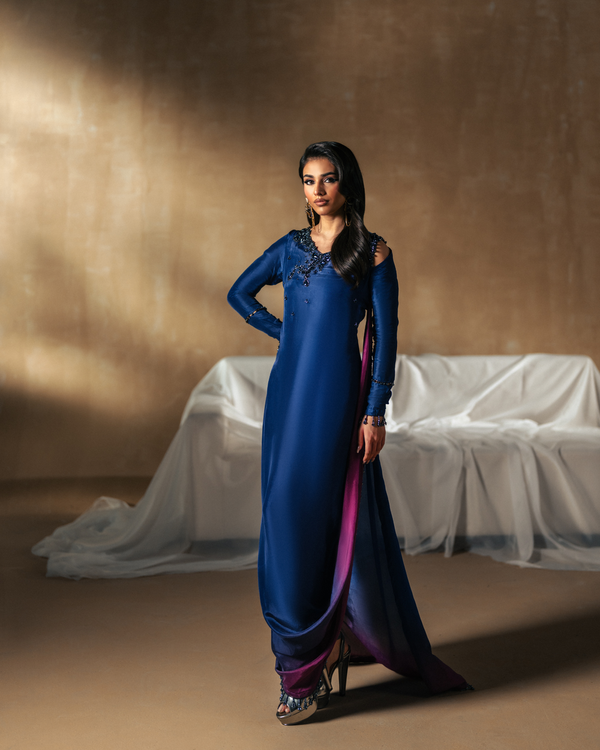 Vasal | Zyra Luxe Pret 26 | Sapphire drift - by Libasekhas UK - Registered Vendor of : Vasal - 100% Original Designer Dress