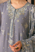 Cross Stitch | Luxe Atelier 24 | SMOKE BLUE - by - Libasekhas UK - Registered Vendor of : Cross Stitch - 100% Original Designer Dresss