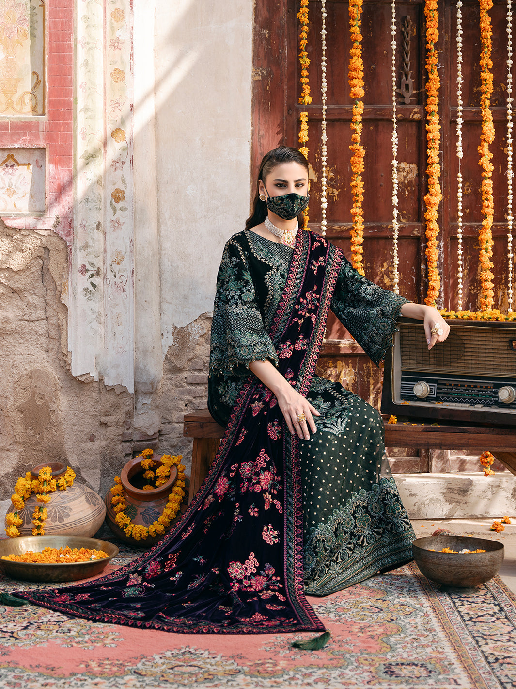 Flossie | Siara Velvet Formals | V-102 - B - by - Libasekhas UK - Registered Vendor of : Flossie - 100% Original Designer Dresss