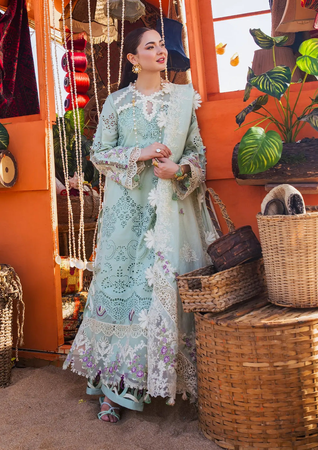 Elaf Premium | Hai Kuch Festive Lawn 24 | EHK-03A Mehrma - by - Libasekhas UK - Registered Vendor of : Elaf Premium - 100% Original Designer Dresss