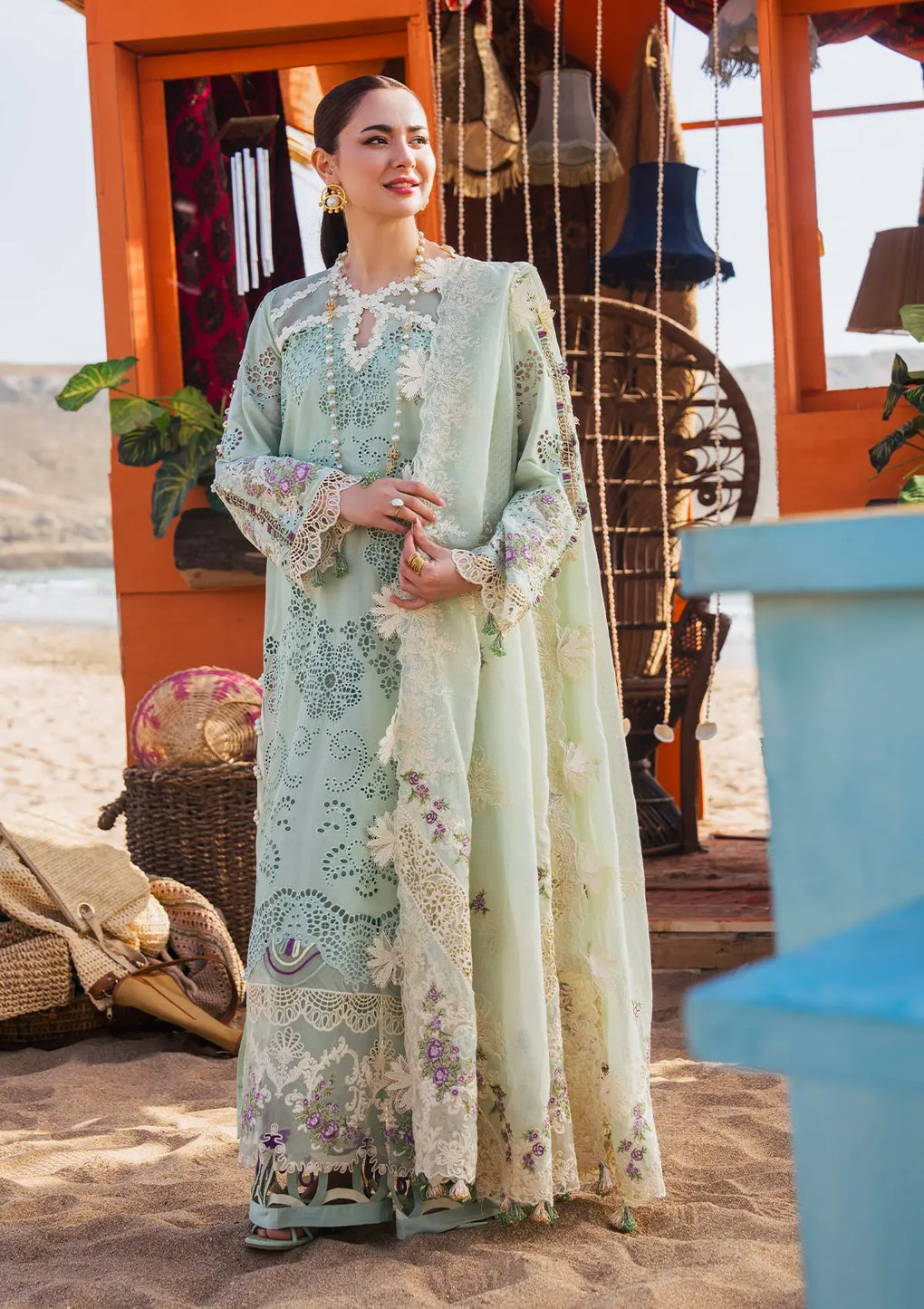 Elaf Premium | Hai Kuch Festive Lawn 24 | EHK-03A Mehrma - by - Libasekhas UK - Registered Vendor of : Elaf Premium - 100% Original Designer Dresss