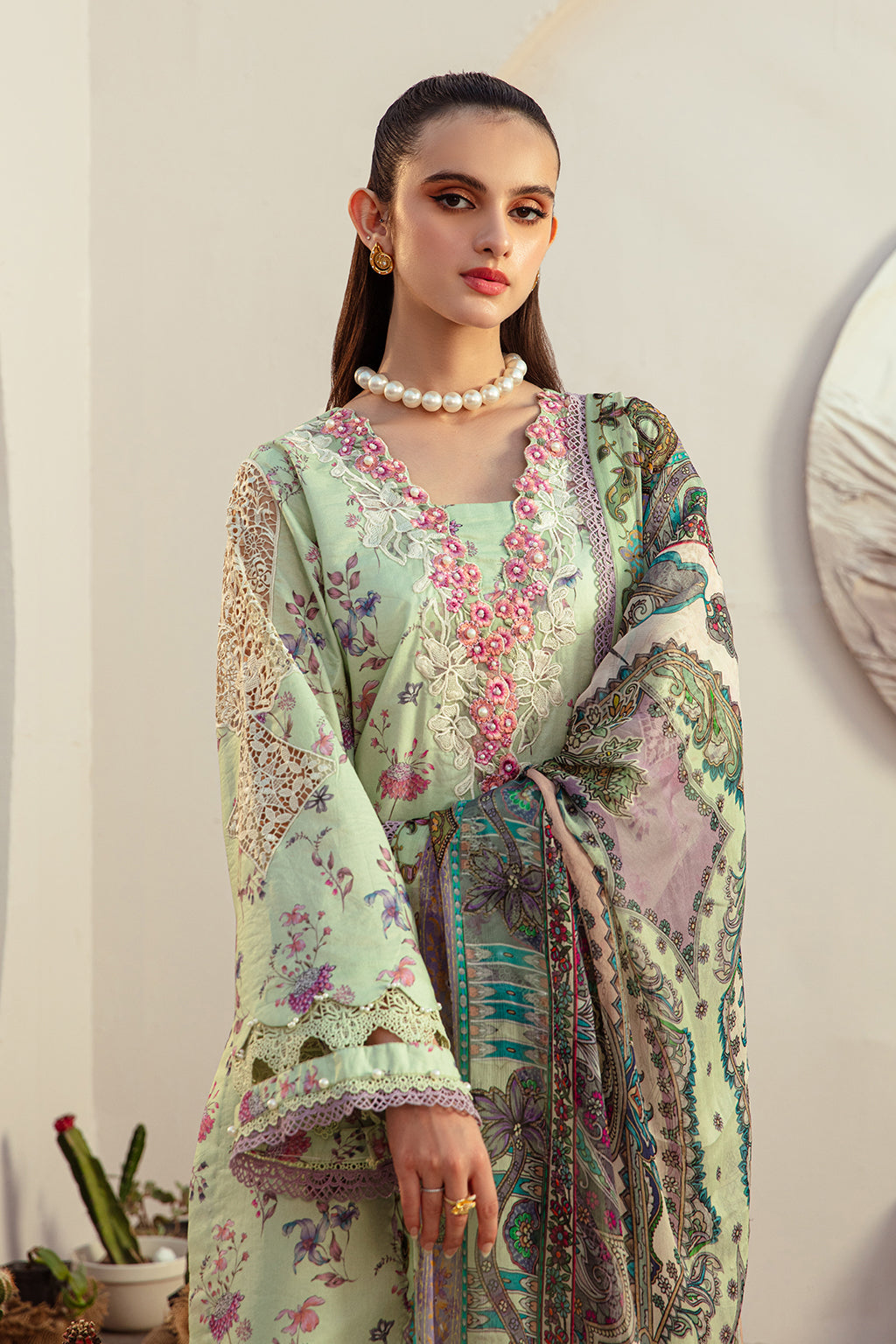 AJR Couture | Alif Affordable Lawn 24 | MINT MAGIC - by - Libasekhas UK - Registered Vendor of : AJR Couture - 100% Original Designer Dresss