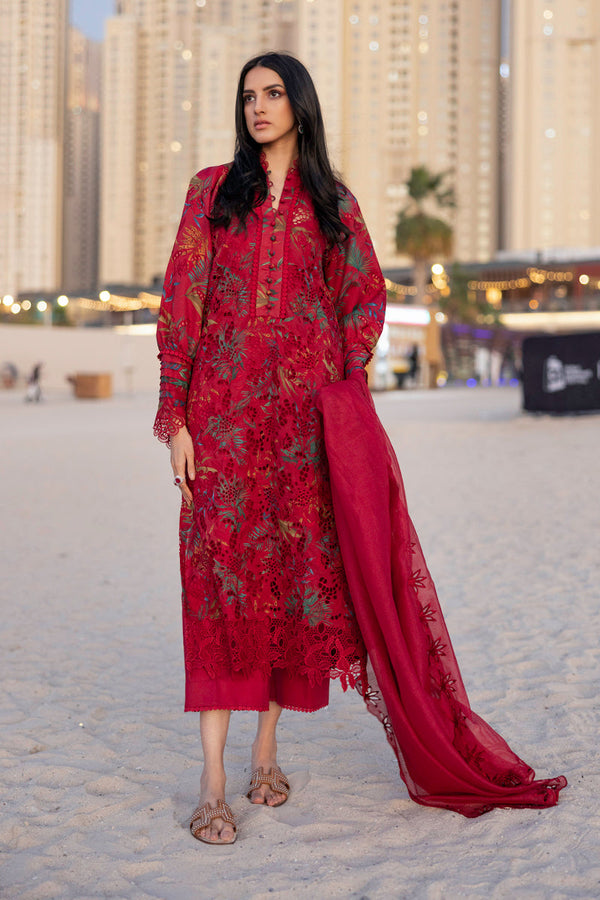Rangrasiya | Carnation Summer Edit 25 | Scarlet - by - Libasekhas UK - Registered Vendor of : Rangrasiya - 100% Original Designer Dresss