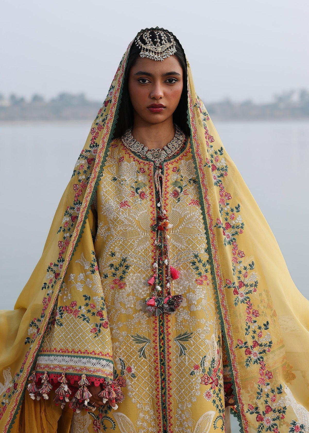 Hussain Rehar | Kalabagh Luxury Lawn 26 | Ochre - by Libasekhas UK - Registered Vendor of : Hussain Rehar - 100% Original Designer Dress