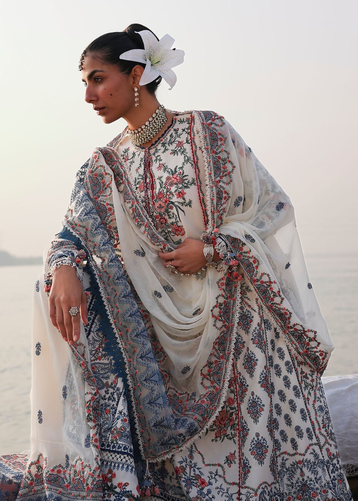 Hussain Rehar | Kalabagh Luxury Lawn 26 | Yuki - by Libasekhas UK - Registered Vendor of : Hussain Rehar - 100% Original Designer Dress