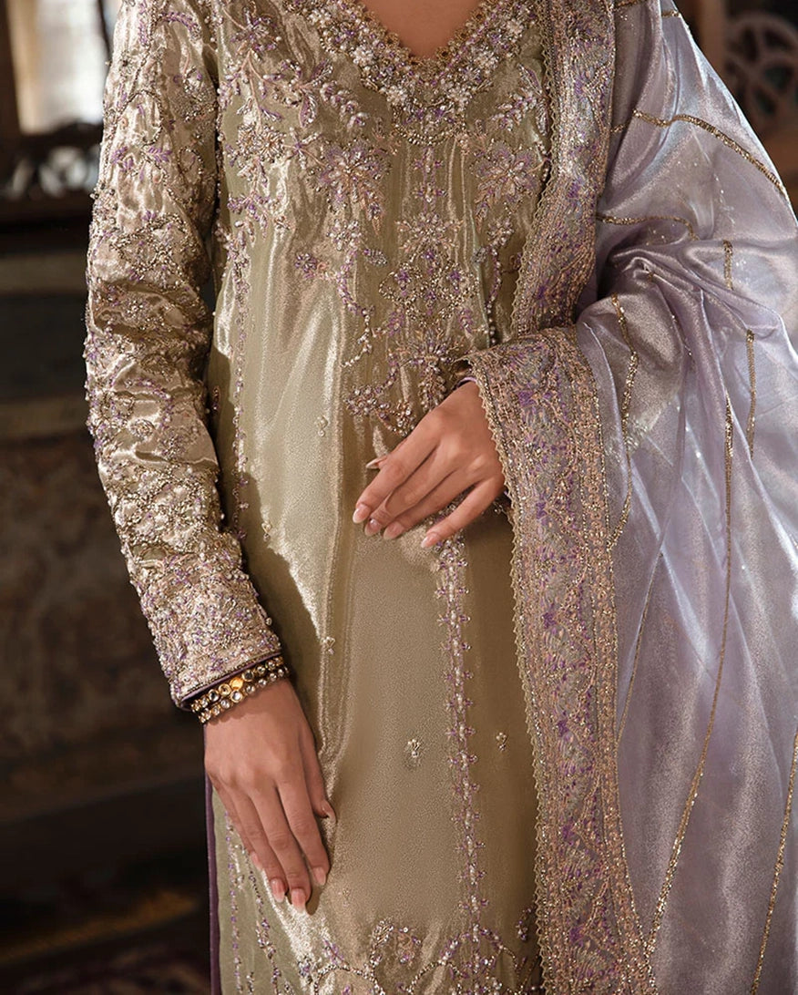 Mushq | Sunehri Lama Silk | Zyva - by Libasekhas UK - Registered Vendor of : Mushq - 100% Original Designer Dress