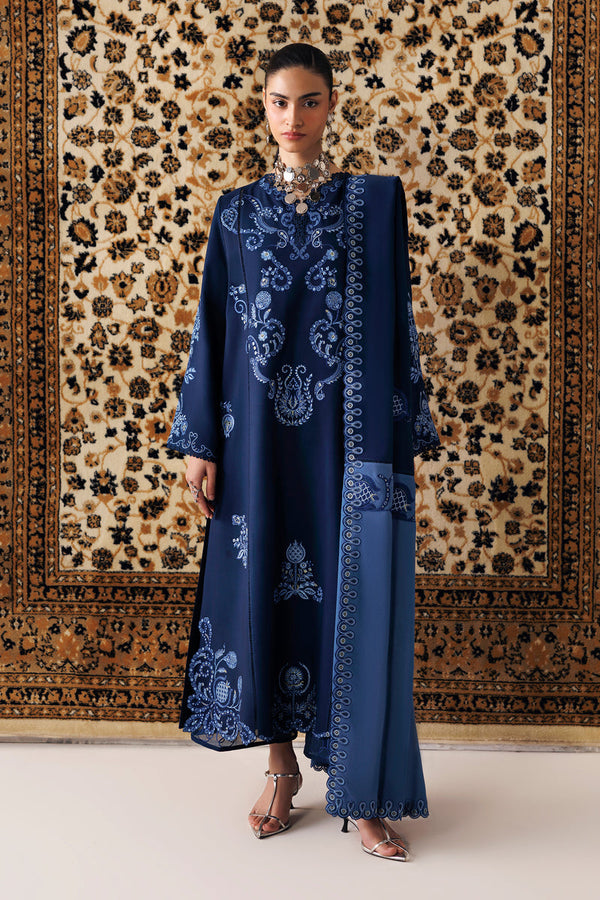 Qalamkar | Q Line Linen 26 | QLW-10 Seran - by Libasekhas UK - Registered Vendor of : Qalamkar - 100% Original Designer Dress