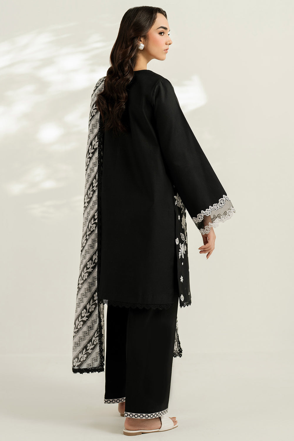 Farasha | Thread Lines Embroidered | Skylit Rouge - by Libasekhas UK - Registered Vendor of : Farasha - 100% Original Designer Dress