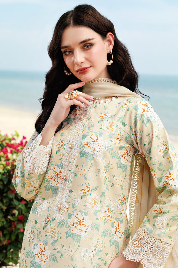 Farasha | Printed Essentials | Lush Cream - by - Libasekhas UK - Registered Vendor of : Farasha - 100% Original Designer Dresss