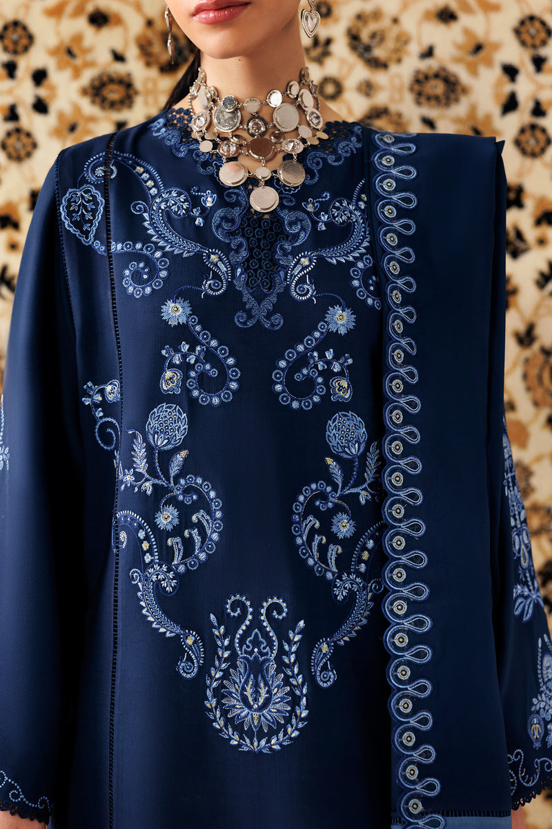 Qalamkar | Q Line Linen 26 | QLW-10 Seran - by Libasekhas UK - Registered Vendor of : Qalamkar - 100% Original Designer Dress
