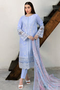 Farasha | Summer Weaves Embroidered Lawn | Serene Blue - by - Libasekhas UK - Registered Vendor of : Farasha - 100% Original Designer Dresss