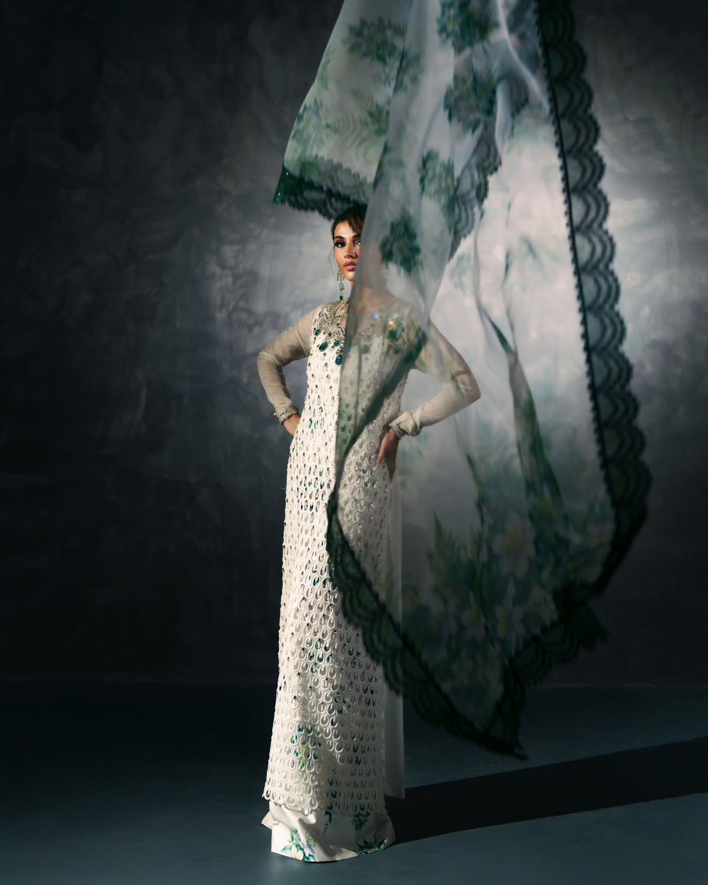 Vasal | Zyra Luxe Pret 26 | Emerald Whisper - by Libasekhas UK - Registered Vendor of : Vasal - 100% Original Designer Dress