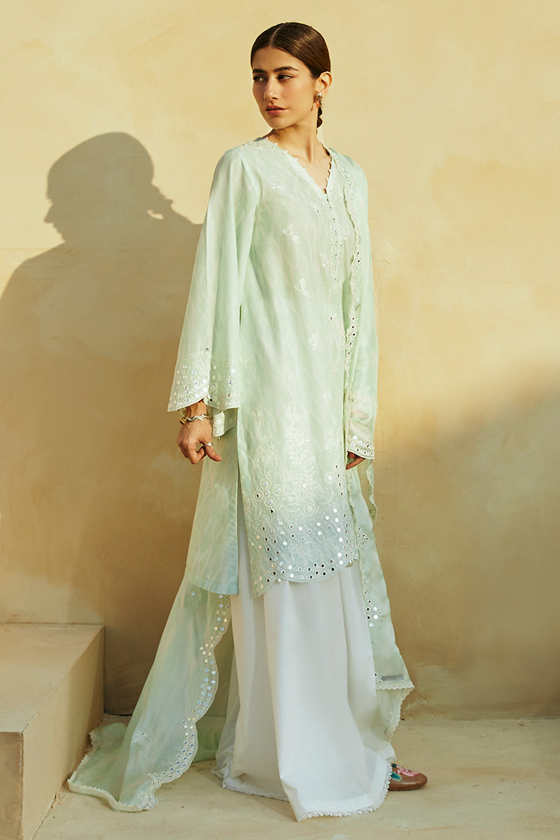 Cross Stitch | Premium Lawn 24 | WHISPER MINT - by - Libasekhas UK - Registered Vendor of : Cross Stitch - 100% Original Designer Dresss