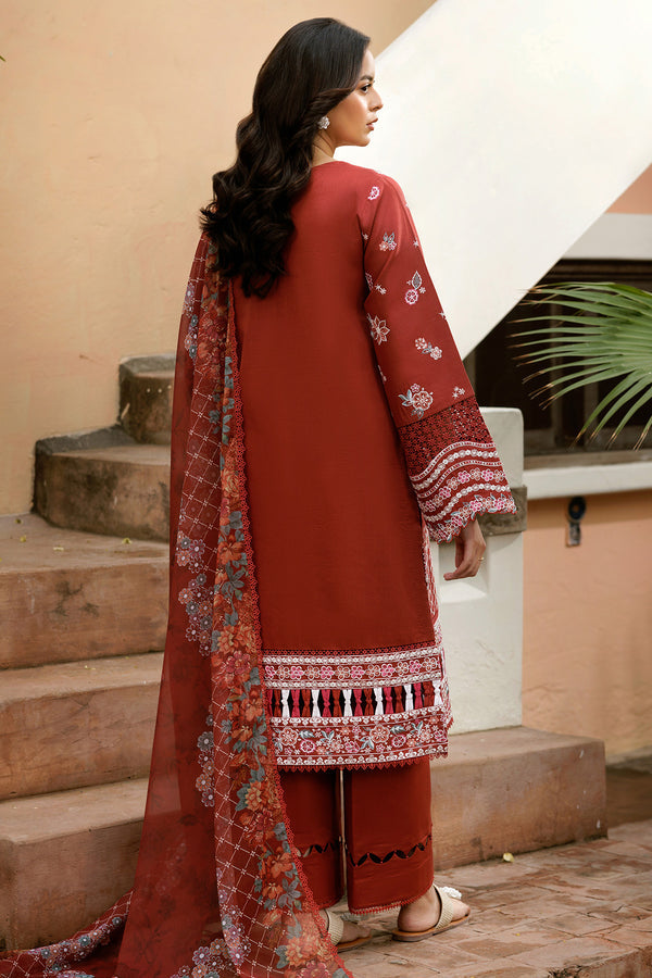 Farasha | Summer Weaves Embroidered Lawn | Russet Flames - by - Libasekhas UK - Registered Vendor of : Farasha - 100% Original Designer Dresss