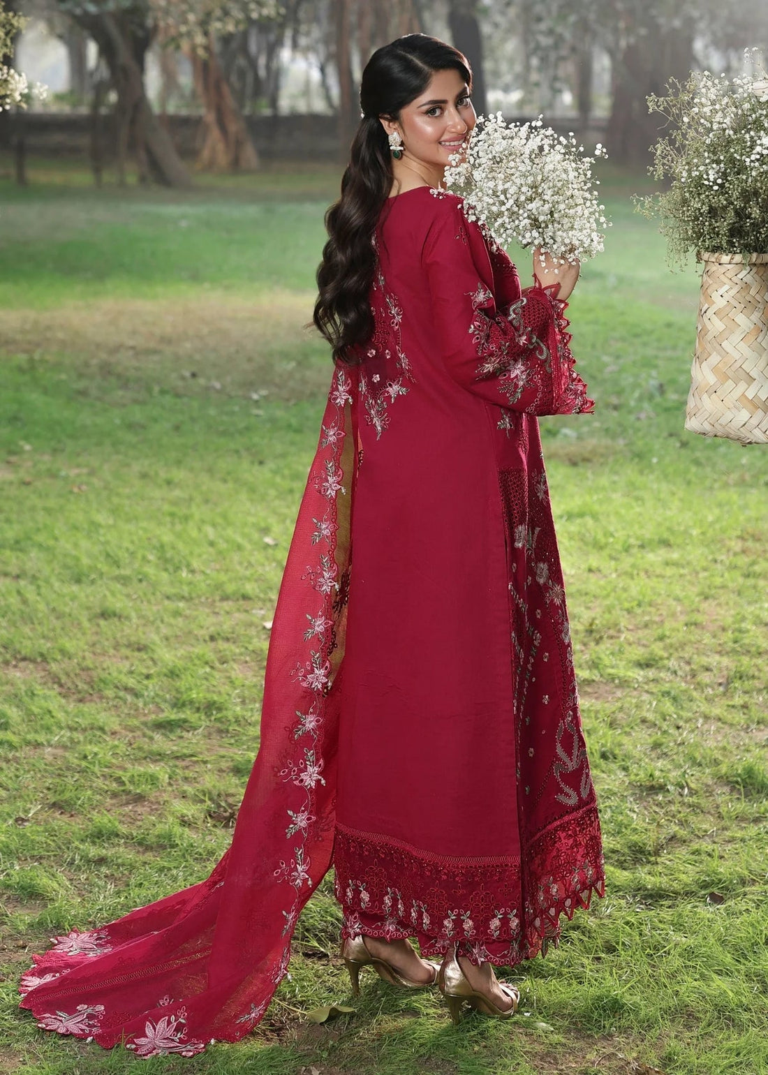 Sardinia | Tales of Petals | FLORAL FUCHSIA - by Libasekhas UK - Registered Vendor of : Sardinia - 100% Original Designer Dress