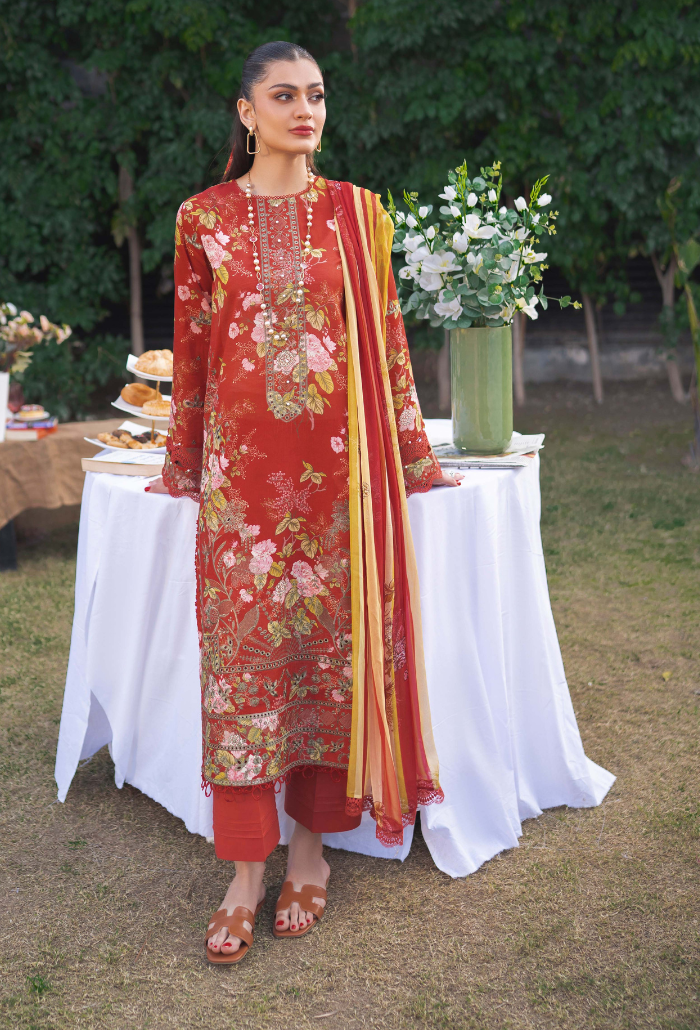 Humdum | Gardenia Lawn 24 | Printkari Lawn PLG 03 - by - Libasekhas UK - Registered Vendor of : HumDum - 100% Original Designer Dresss