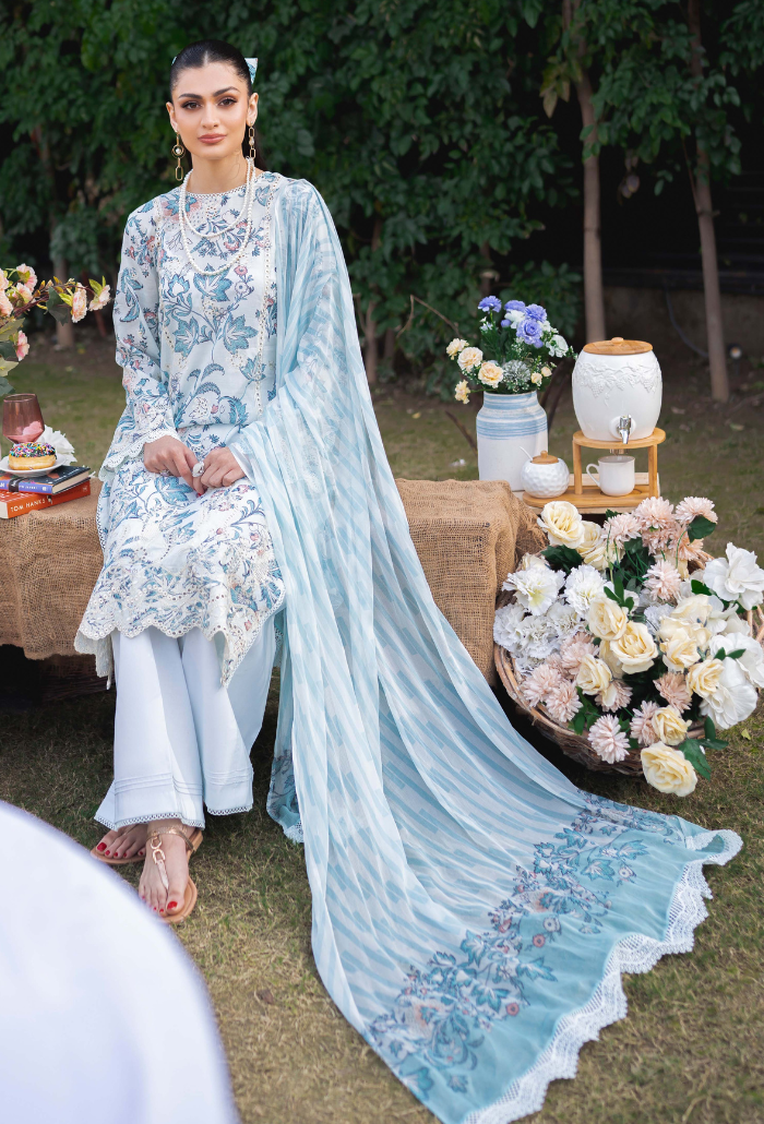 Humdum | Gardenia Lawn 24 |Printkari Lawn - PLG 08 - by - Libasekhas UK - Registered Vendor of : HumDum - 100% Original Designer Dresss