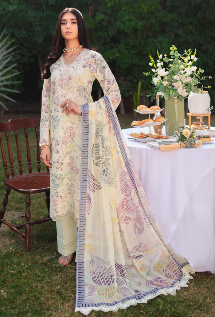 Humdum | Gardenia Lawn 24 |Printkari Lawn - PLG 05 - by - Libasekhas UK - Registered Vendor of : HumDum - 100% Original Designer Dresss