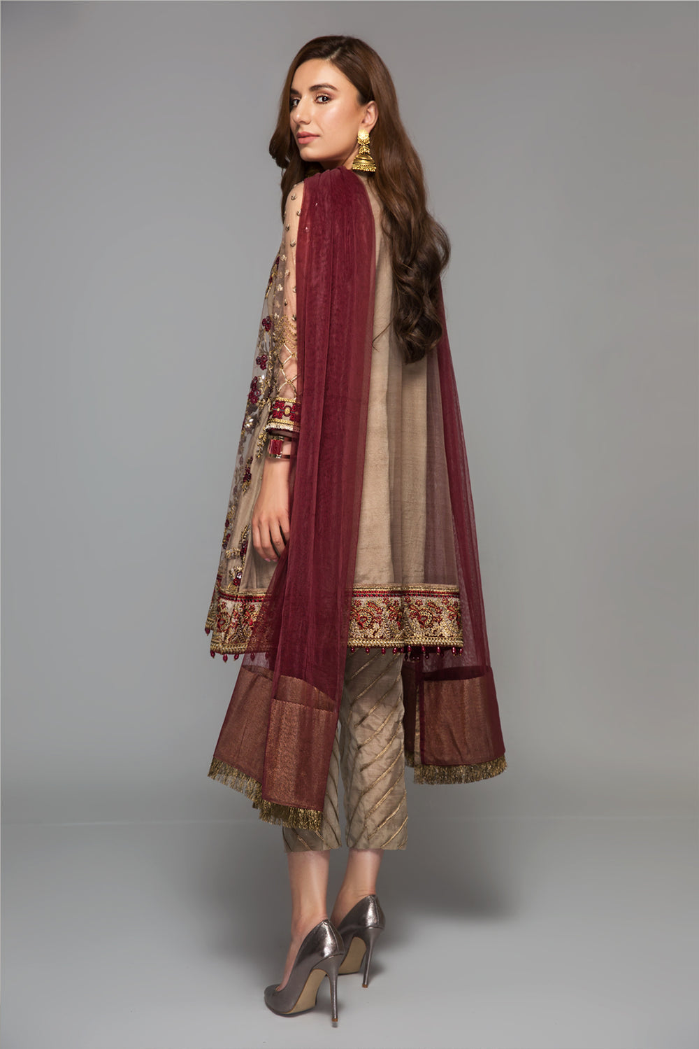 Baroque | Formals Collection | EMBROIDERED NET UF-14 - by Libasekhas UK - Registered Vendor of : Baroque - 100% Original Designer Dress