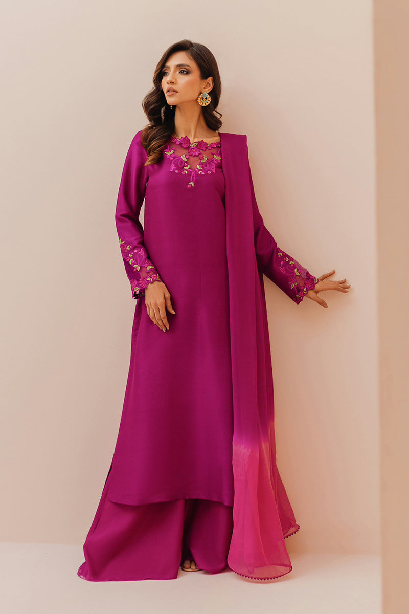 Mina Hasan | Signature Pret | Magenta Garden - by Libasekhas - Registered Vendor of : Mina Hasan - 100% Original Designer Dress