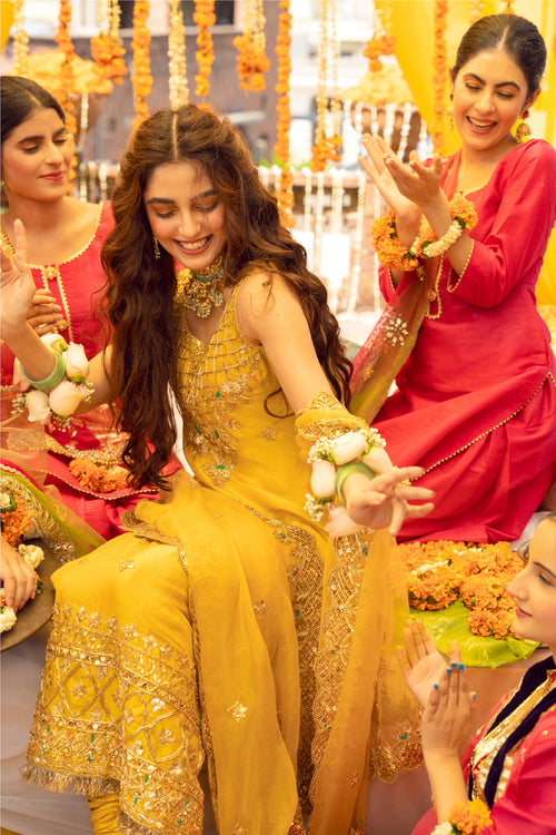 Maya | Wedding Formal Babul | BANDHNI - by - Libasekhas UK - Registered Vendor of : may - 100% Original Designer Dresss