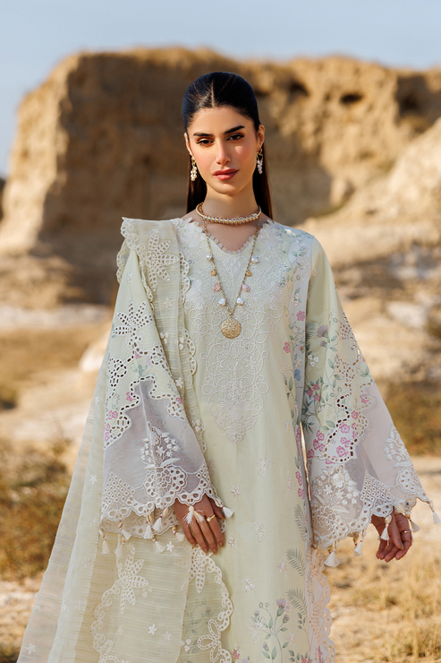Emaan adeel | Sunlit Groove Luxury Lawn 26 | BLOSSOM BEAT - by Libasekhas UK - Registered Vendor of : Emaan Adeel - 100% Original Designer Dress