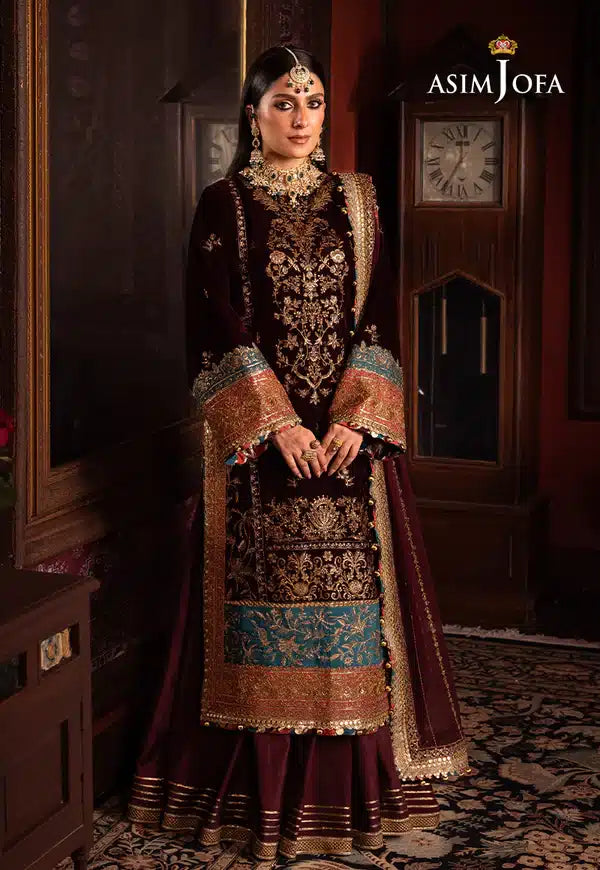Asim Jofa | Makhmal Wedding Velvet 23 | AJMM-09 - by - Libasekhas UK - Registered Vendor of : Asim Jofa - 100% Original Designer Dresss