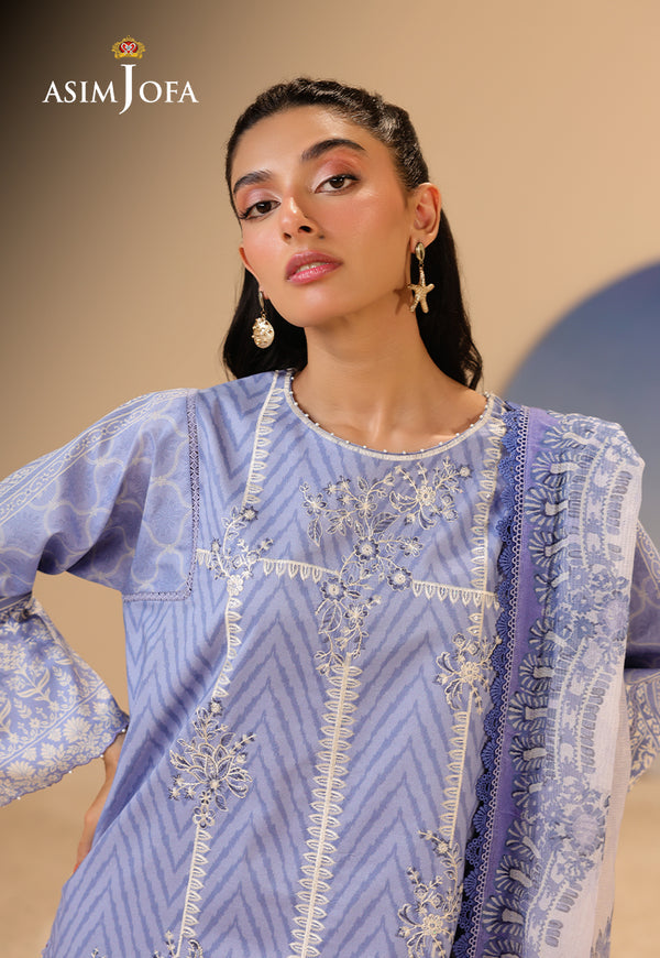 Asim Jofa | Summer Rhapsody | AJUBU-13 Printed Embroidered Lawn - by Libasekhas UK - Registered Vendor of : Asim Jofa - 100% Original Designer Dress