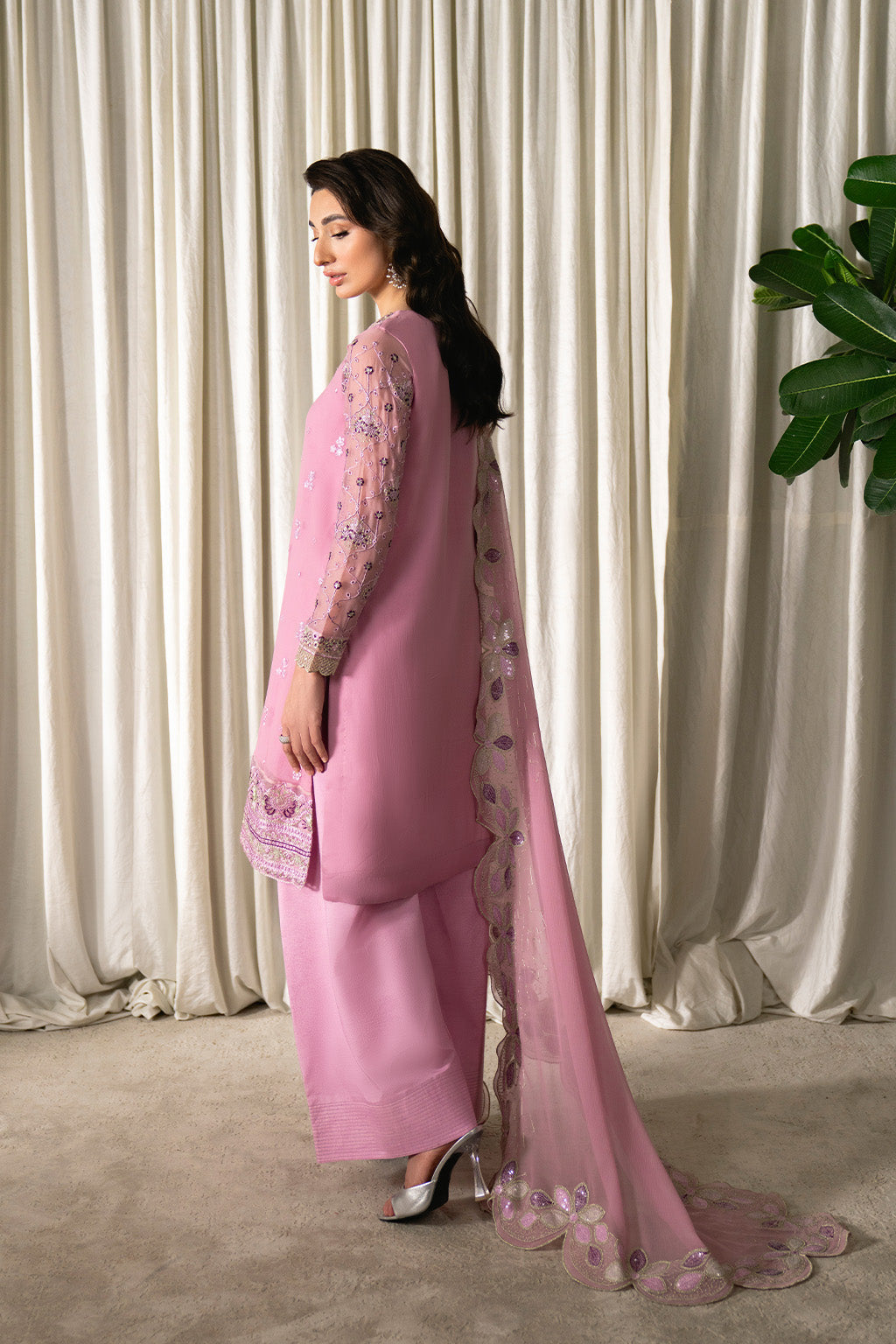 Neeshay | Ready to Wear Chiffon | RTW-CHFN-01 LILAC - by Libasekhas UK - Registered Vendor of : Neeshay - 100% Original Designer Dress