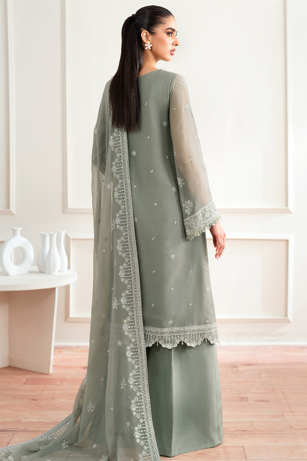 Farasha | Essence Formals 25 | Ash Green - by Libasekhas UK - Registered Vendor of : Farasha - 100% Original Designer Dress