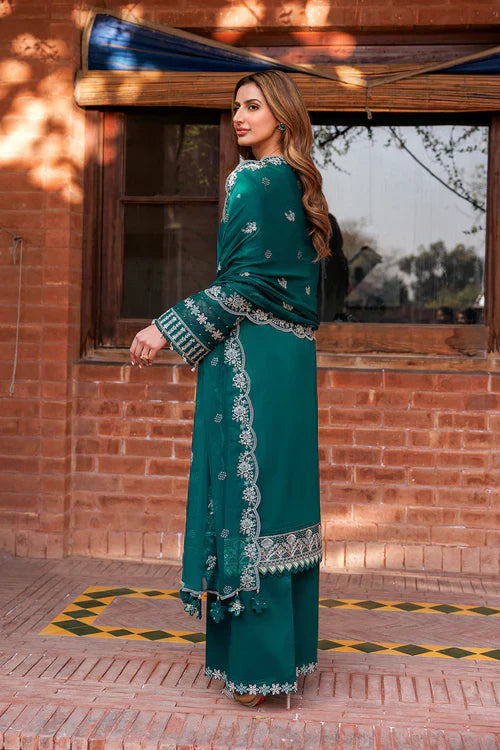 Farasha | Kaavish Lawn 24 | TEAL GARLAND - by - Libasekhas UK - Registered Vendor of : Farasha - 100% Original Designer Dresss