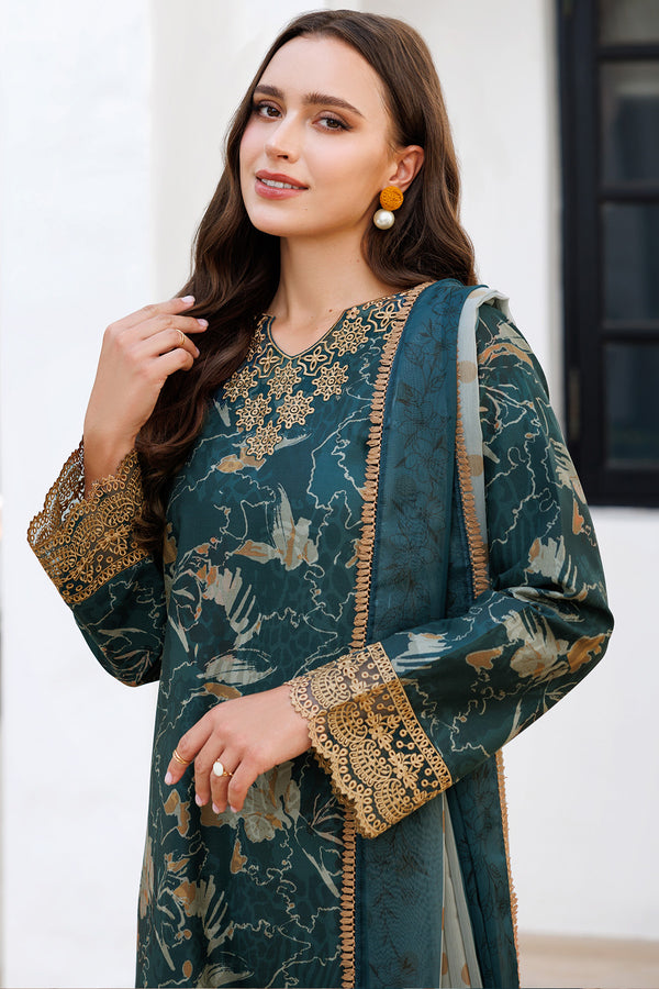Farasha | Printed Essentials | Teal Bell - by - Libasekhas UK - Registered Vendor of : Farasha - 100% Original Designer Dresss