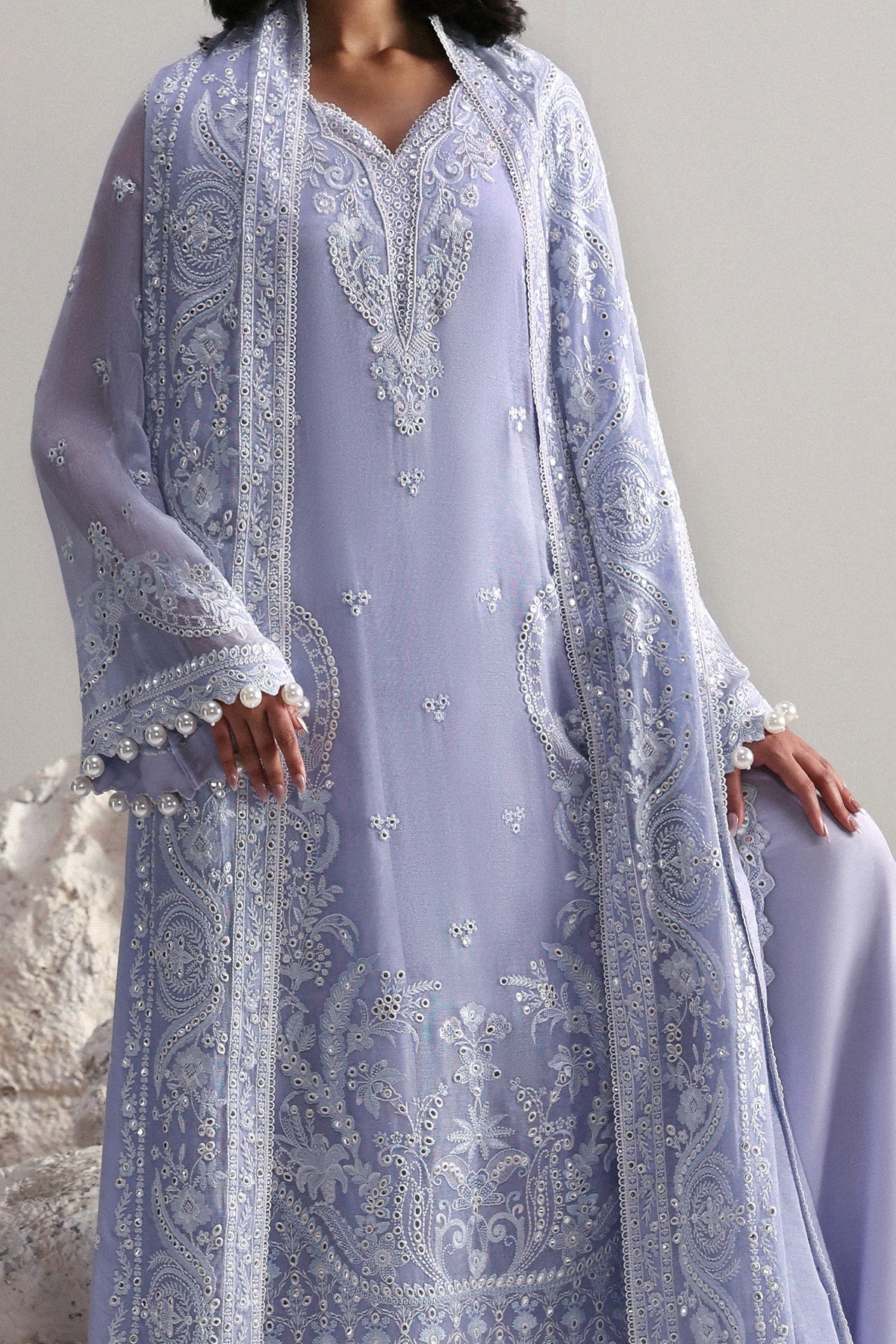 Afrozeh | Slate Ready to Wear | Vaelis - by Libasekhas UK - Registered Vendor of : Afrozeh - 100% Original Designer Dress