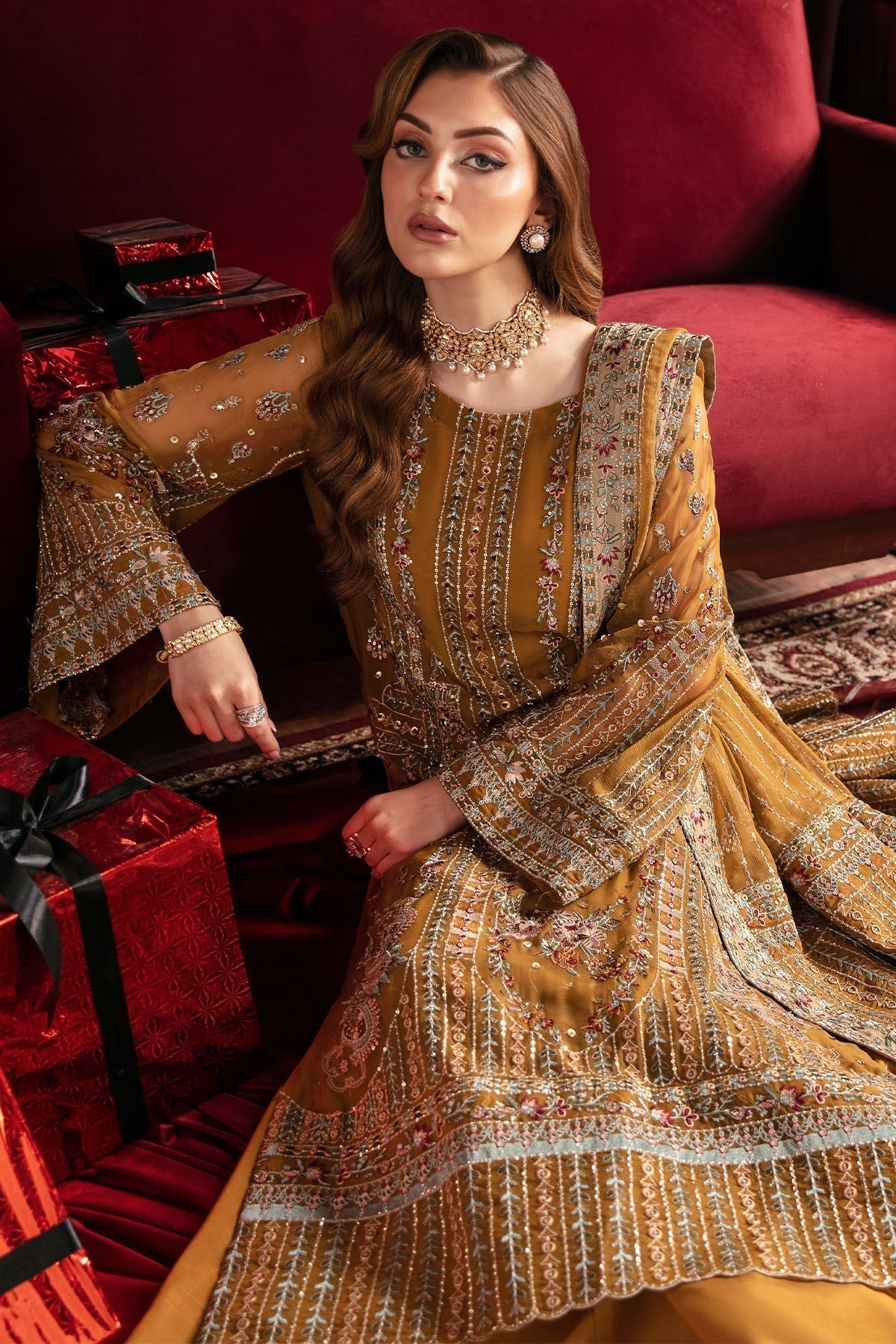 Nureh | Elanora Formal 24 | CRIMSON - by - Libasekhas UK - Registered Vendor of : Nureh - 100% Original Designer Dresss