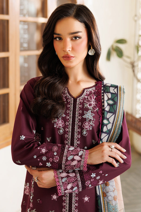 Farasha | Summer Weaves Embroidered Lawn | Burgandy Rush - by - Libasekhas UK - Registered Vendor of : Farasha - 100% Original Designer Dresss
