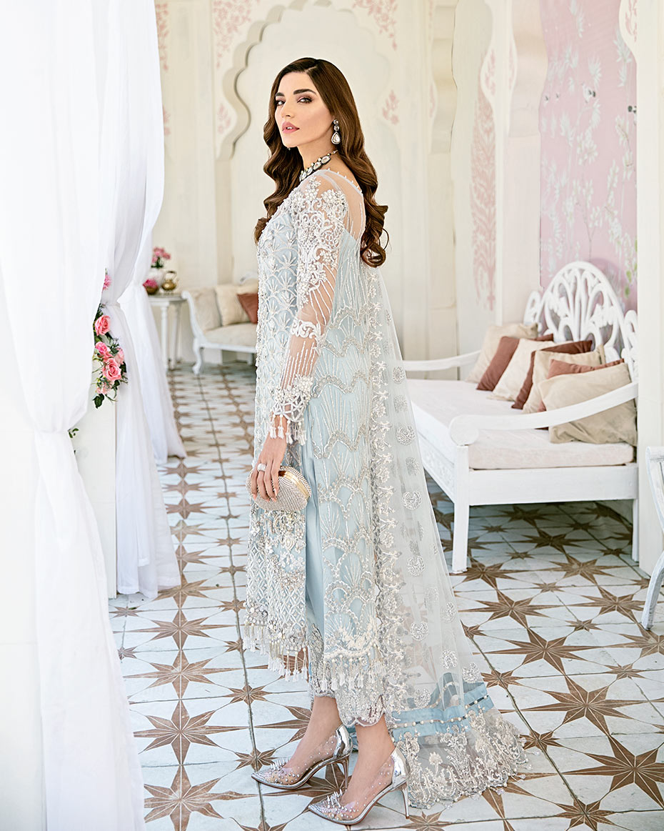 Gulaal | Wedding Formals | Avenir Embroidered Net 3-Piece Suit WS-01 - by - Libasekhas UK - Registered Vendor of : Gulaal - 100% Original Designer Dresss