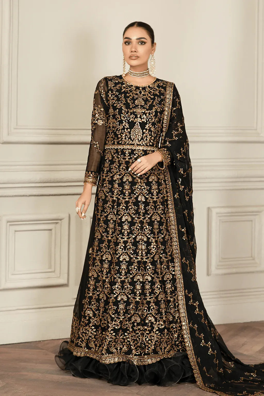 Zarif | Mehroz Formals | Black Ruby - by - Libasekhas UK - Registered Vendor of : Zarif - 100% Original Designer Dresss