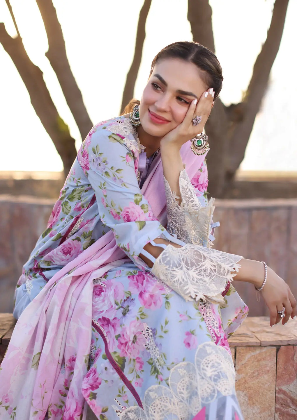 Elaf Premium | Prints Chikankari 24 | 04A OCEAN BLOSSOMS - Luxury -  Libasekhas
