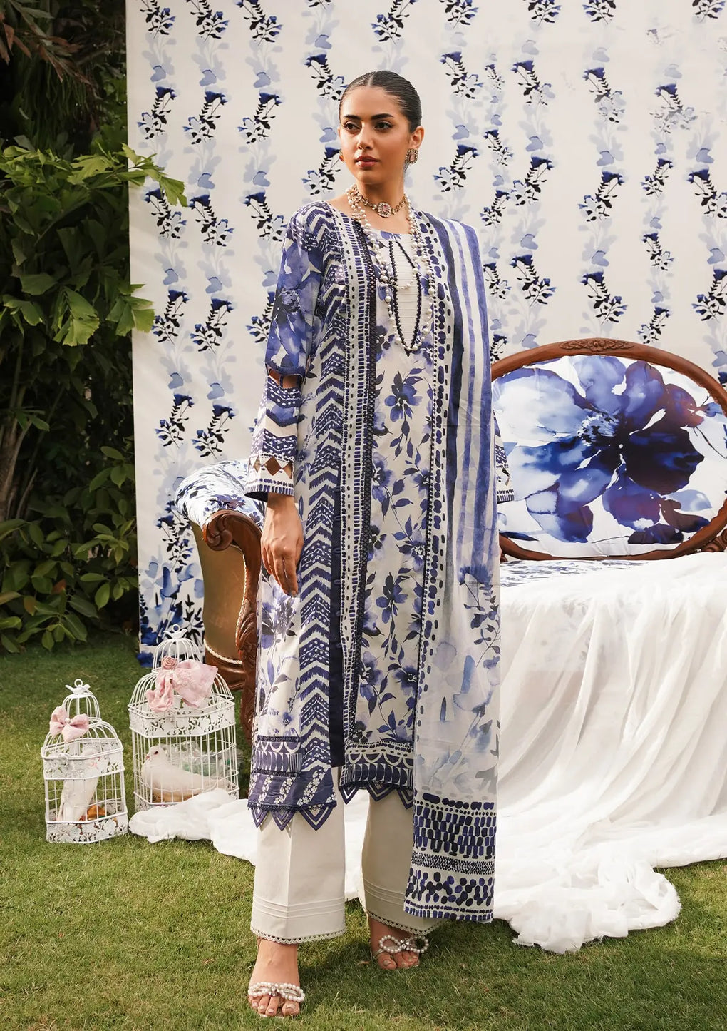 Elaf Premium | Printed Collection 24 | EEP-07A - Shadow Sisters - by - Libasekhas UK - Registered Vendor of : Elaf Premium - 100% Original Designer Dresss