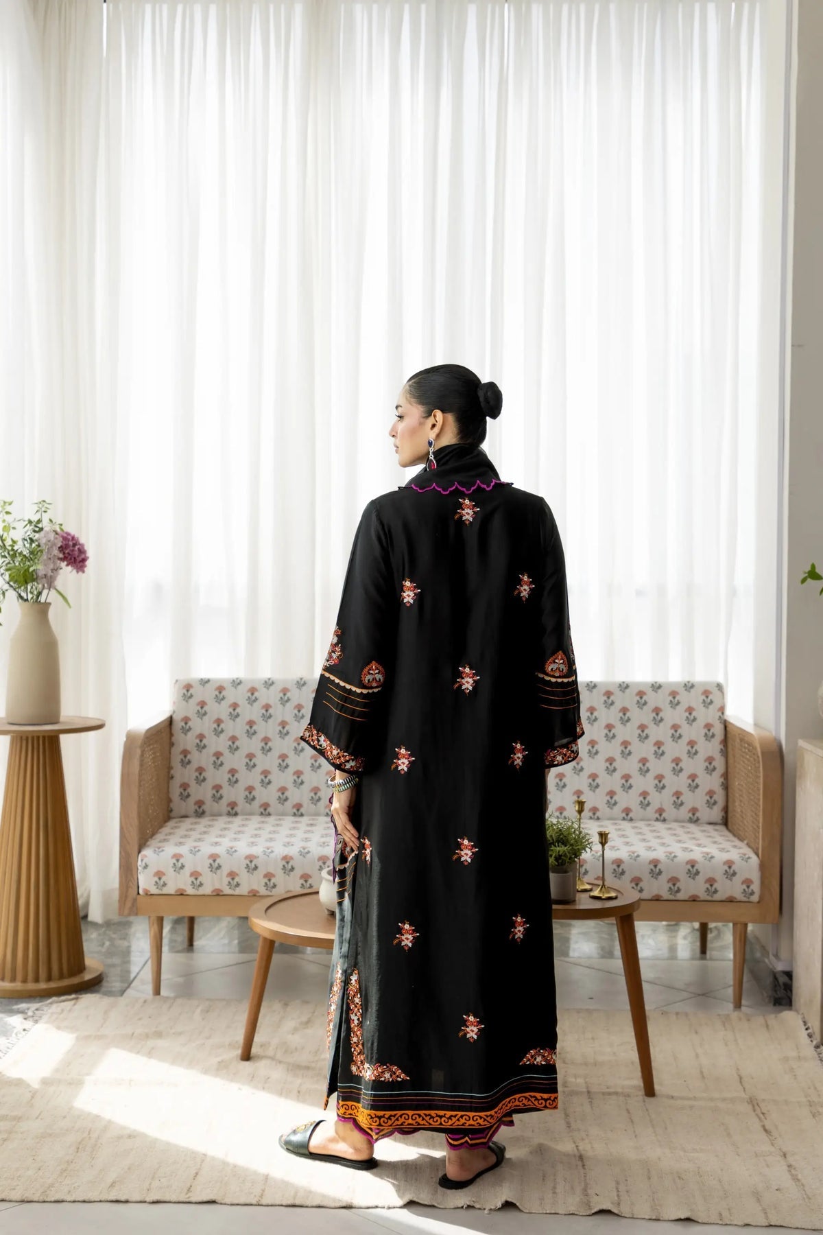 Wahaj M Khan | Sanam Luxe | Noir Sanam Kaftan - by Libasekhas UK - Registered Vendor of : Wahaj M Khan - 100% Original Designer Dress