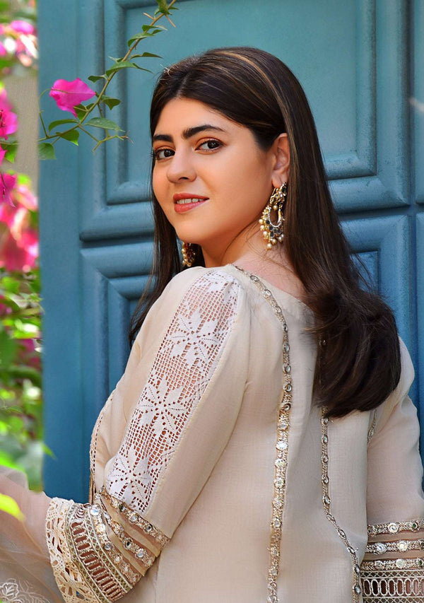 Layla Chatoor | Luxury Pret | Beige Tunic - by Libasekhas UK - Registered Vendor of : Layla Chatoor - 100% Original Designer Dress